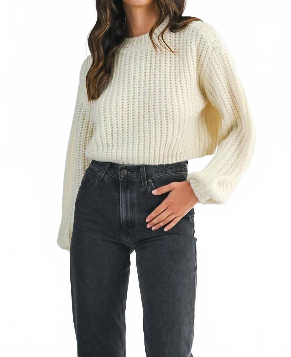 NEW ROWAN + RIOT chunky knit sweater in cream